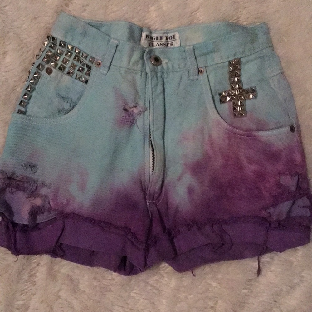 High waisted jean shorts